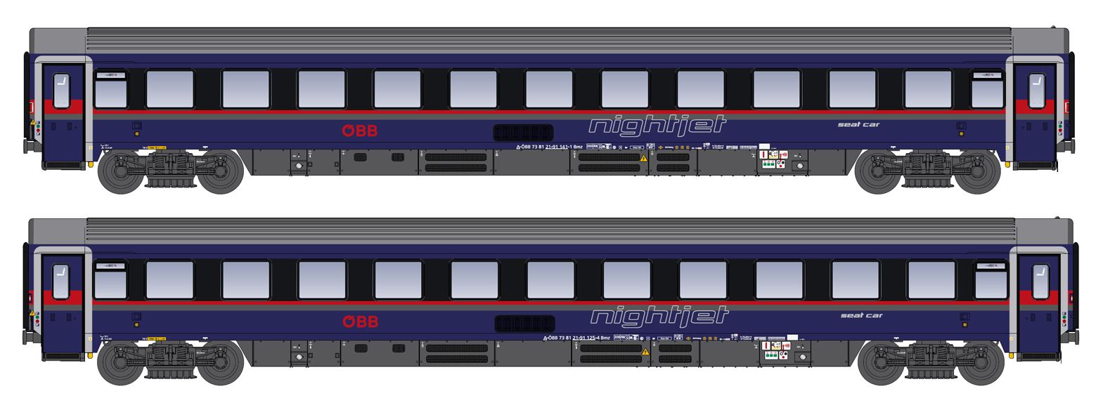 LS Models 97038-2N 2er Set Personenwagen Bmz ÖBB Nigjtjet DANI Spur N