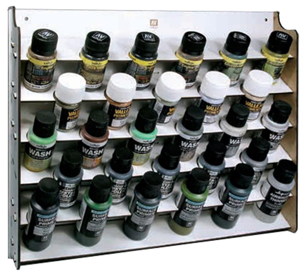 Vallejo 26009 Wandregal für Modellbaufarben, Für 35/60 ml, 28 Fläschchen