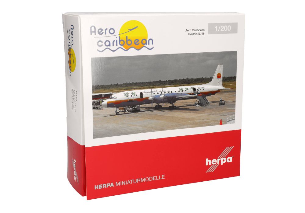 Herpa 573719 Aero Caribbean Ilyushin IL-18 – CU-T1532 1:200 NEU