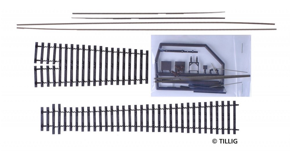 Tillig 85445 Bausatz Flexsteg-Weiche, Herzstückwinkel 6,3°