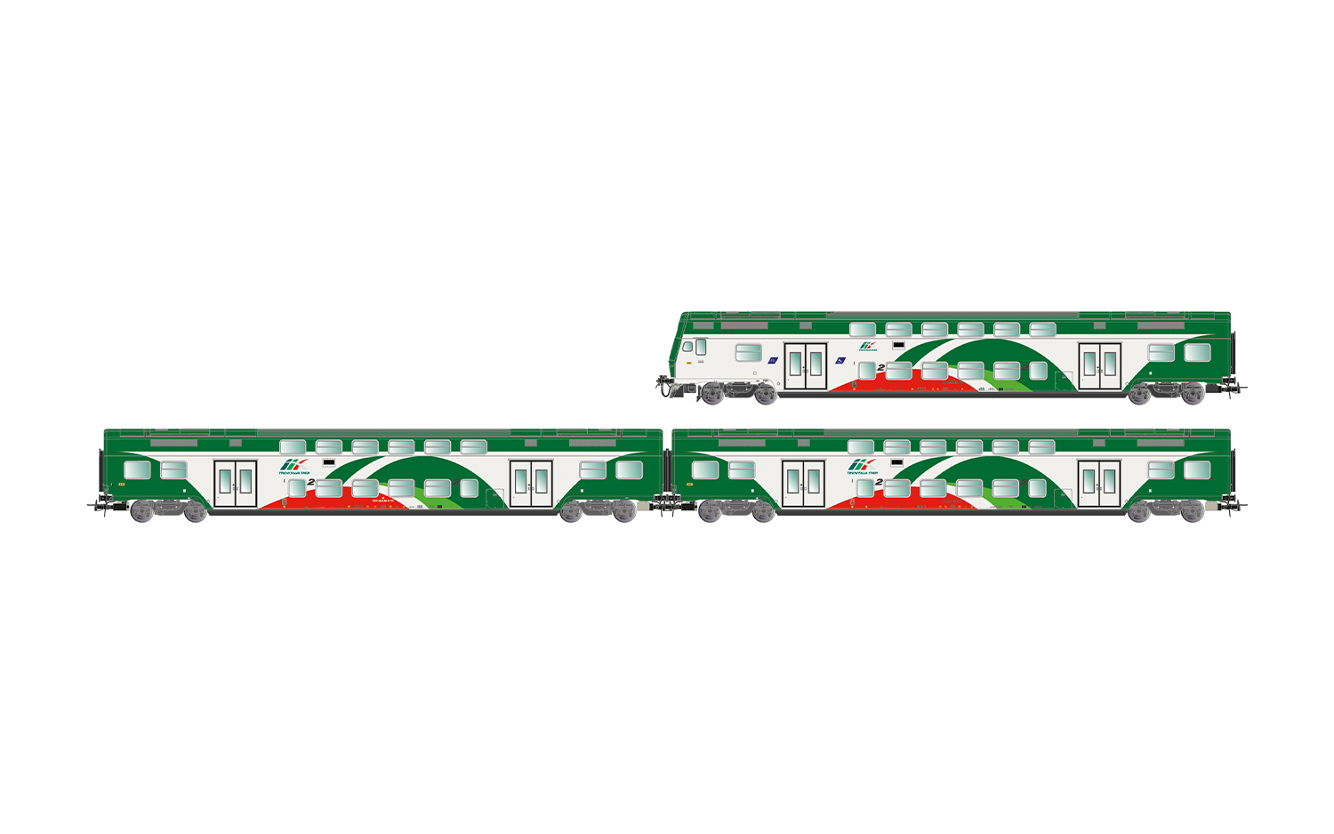 Lima HL5061 Trenitalia Tper, 3-tlg. Set Vivalto-Doppelstockwagen (einer