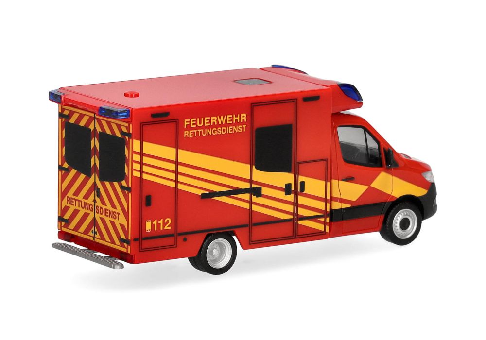 Herpa 098755 MB Sprinter '18 Fahrtec Rettungswagen FW 1:87 NEU