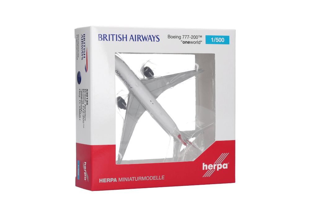 Herpa 539135 British Airways Boeing 777-200 "oneworld" 1:500 NEU