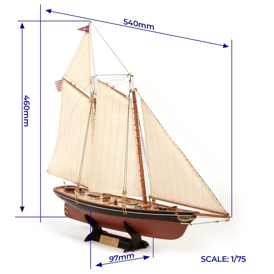 OcCre 12014 America 1851 Yacht – America’s Cup 1:75 Bausatz NEU