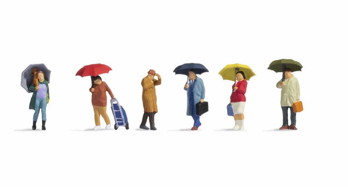 Noch 15523 Menschen im Regen 1:87 Spur H0 Neu OVP Figuren
