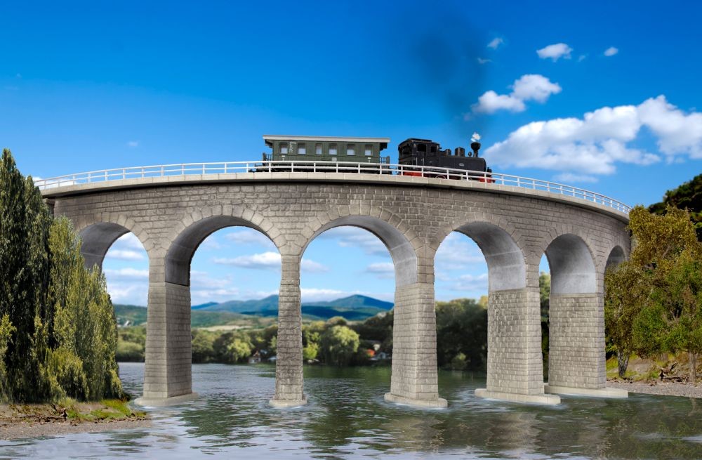 Kibri 37665 N/Z Albula-Viadukt mit Eisbrecherfundamenten,gebogen, eingle