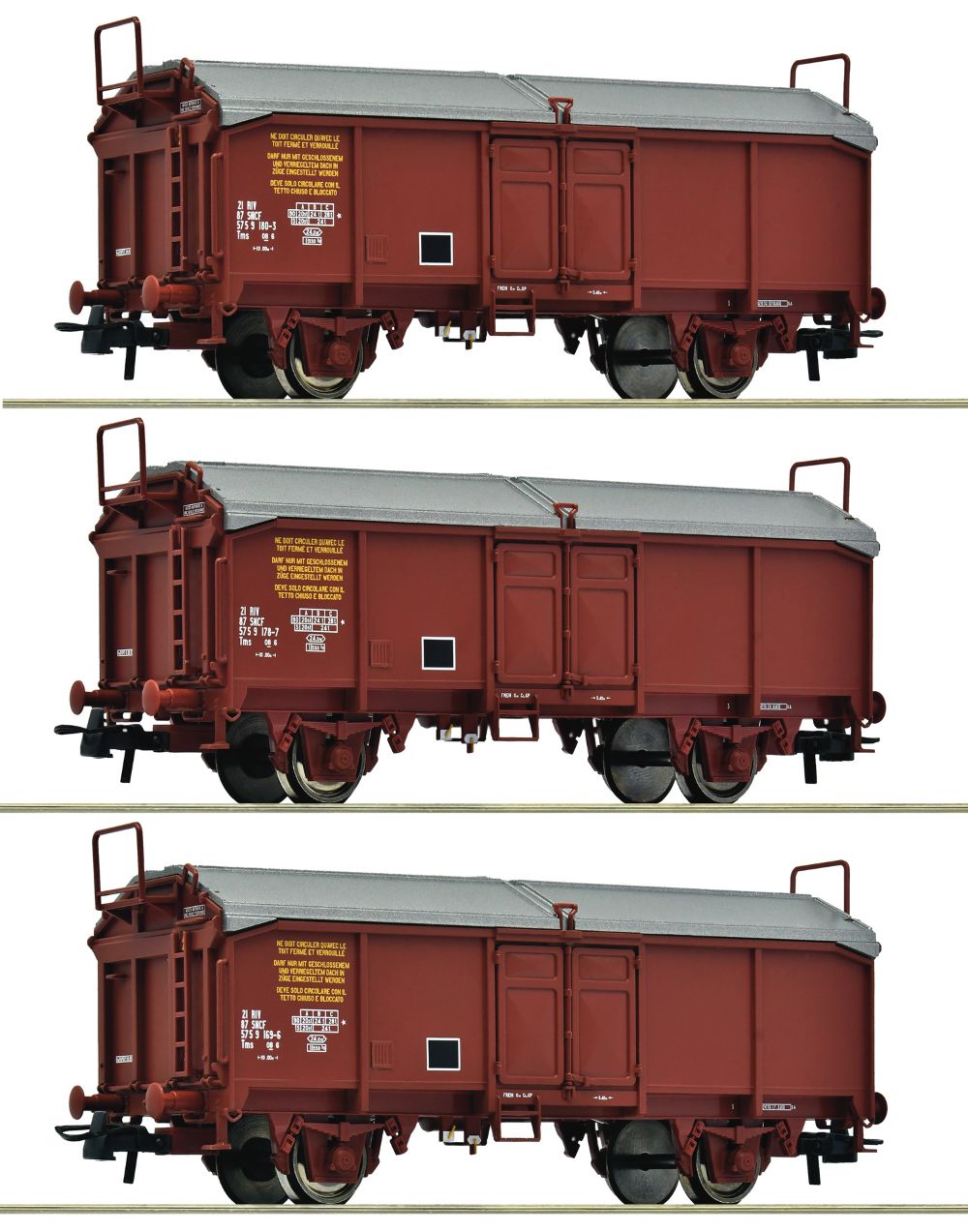 Roco 6600173 3-tlg Set Schiebedachwgn Gattung Tms SNCF Spur H0