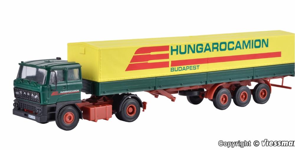 Kibri 14699 H0 RABA 2-achs Zugmaschine mit HUNGAROCAMIONPlanenauflieger