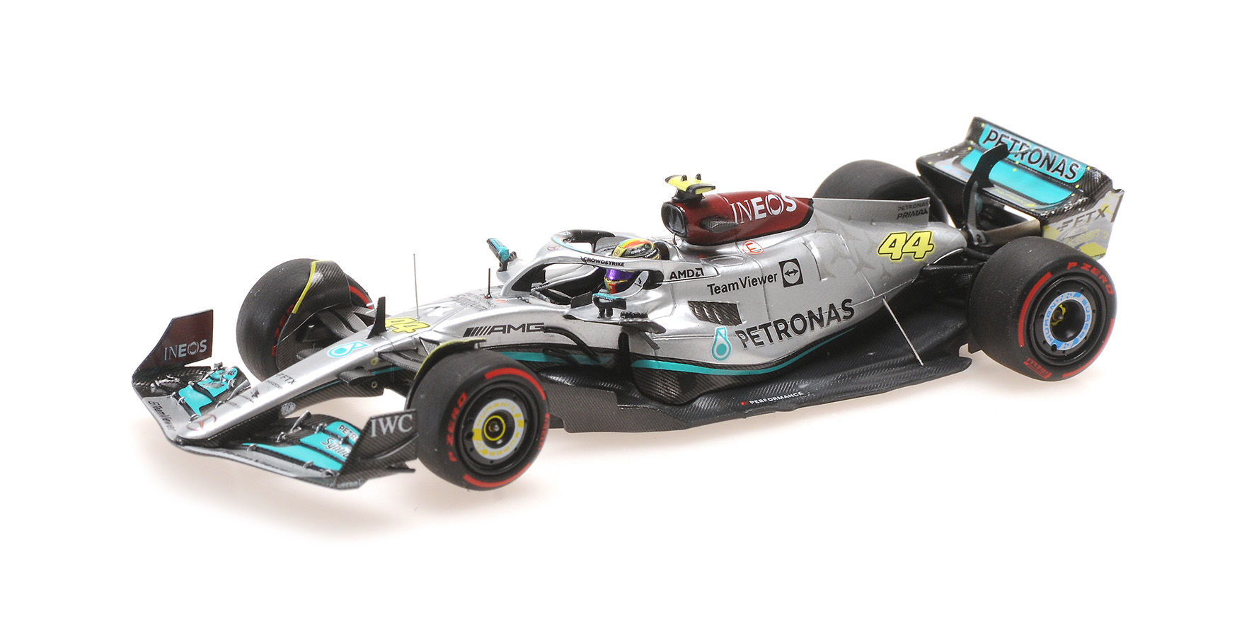 Minichamps 417221044 L. HAMILTON 3RD PLACE BRITISH GP 2022 1:43 Neu