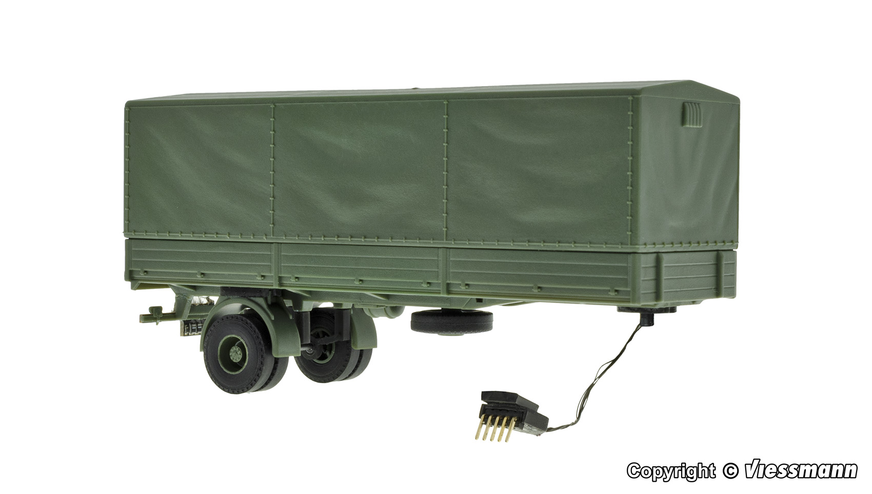 Viessmann 8221 1-achs Planensattelaufl. Militär Funktionsmodell Spur H0