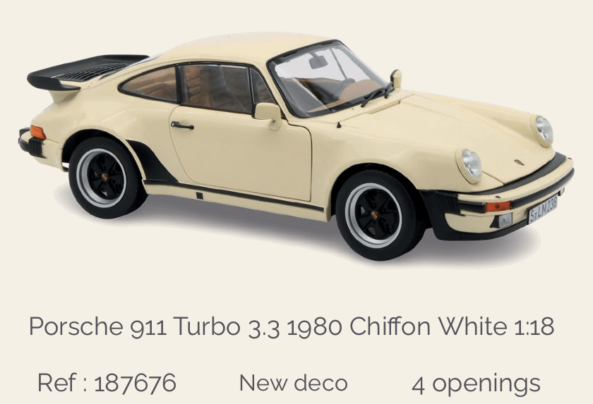 Norev 187676 Porsche 911 Turbo 3.3 1980 Chiffon White 1:18