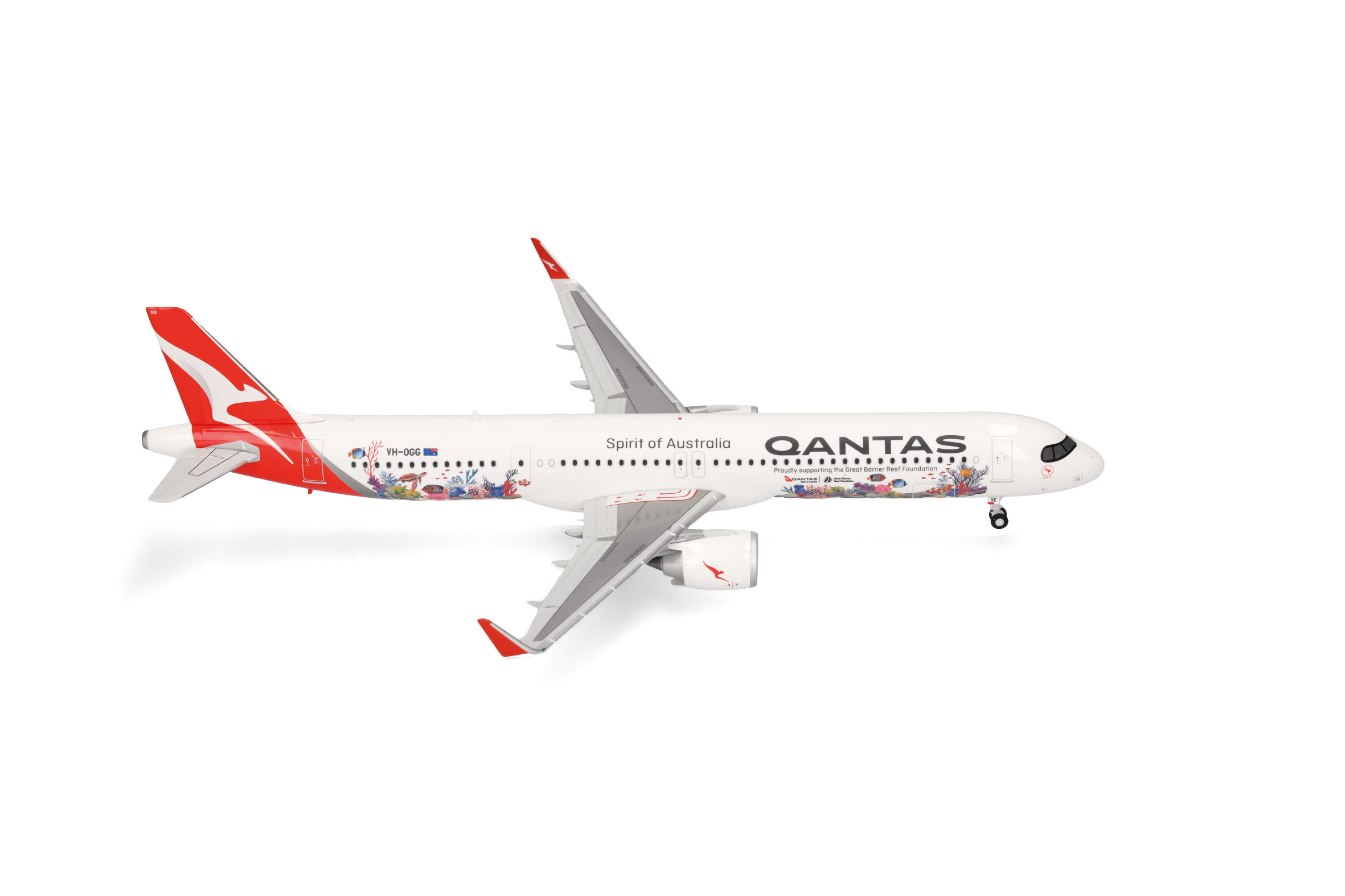 Herpa 574075 A321XLR Qantas Great Barrier R