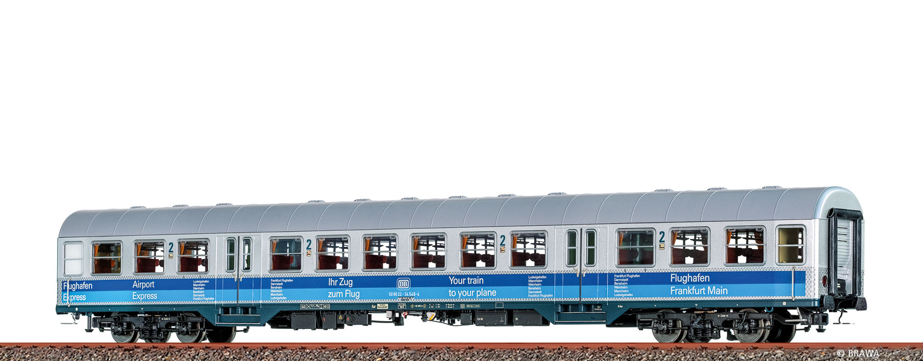 Brawa 58201 H0 Nahverkehrswagen Bnrzb728 "Flughafen Frankfurt/Main" DB