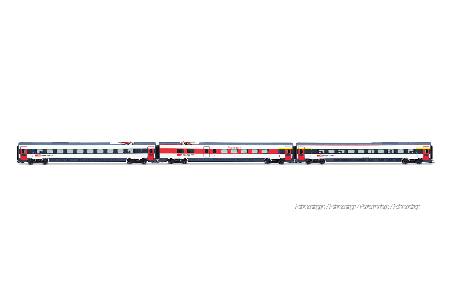 Lima HL4690 SBB, 3-tlg. Zwischenset des ETR 610, 1. Serie, ICN-Farbgebun