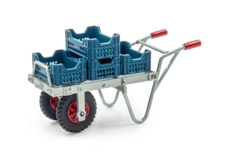 Universal Hobbies UH6391 Wheelbarrow with 4 asparagus crates 1:32 Standmodell