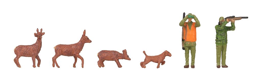Faller 151702 Jäger und Rehe 1:87 Spur H0 Neu OVP Figuren