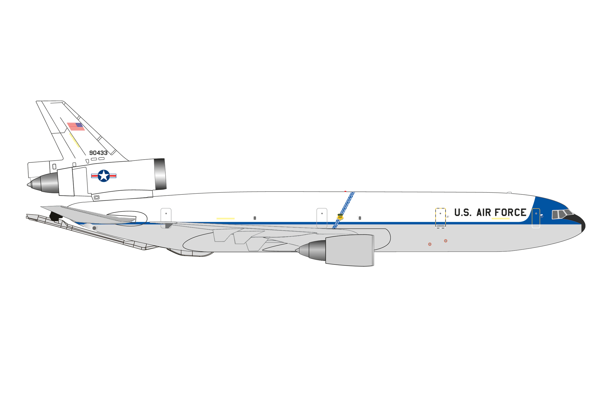 Herpa 538381 U.S. Air Force McDonnell Douglas KC-10 Extender 1:500