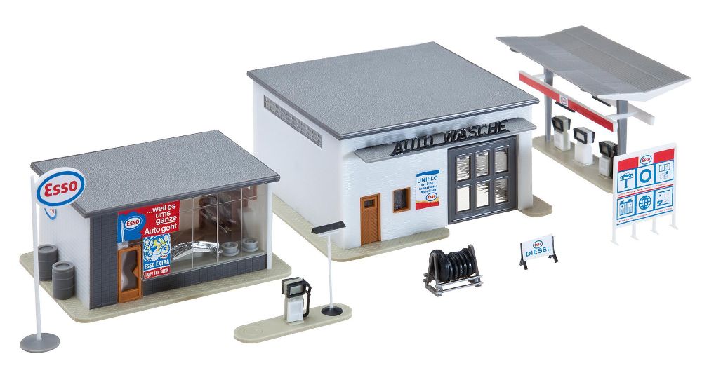 Faller 191843 Tankstelle mit Waschhalle 1:87 Spur H0 Bausatz NEU