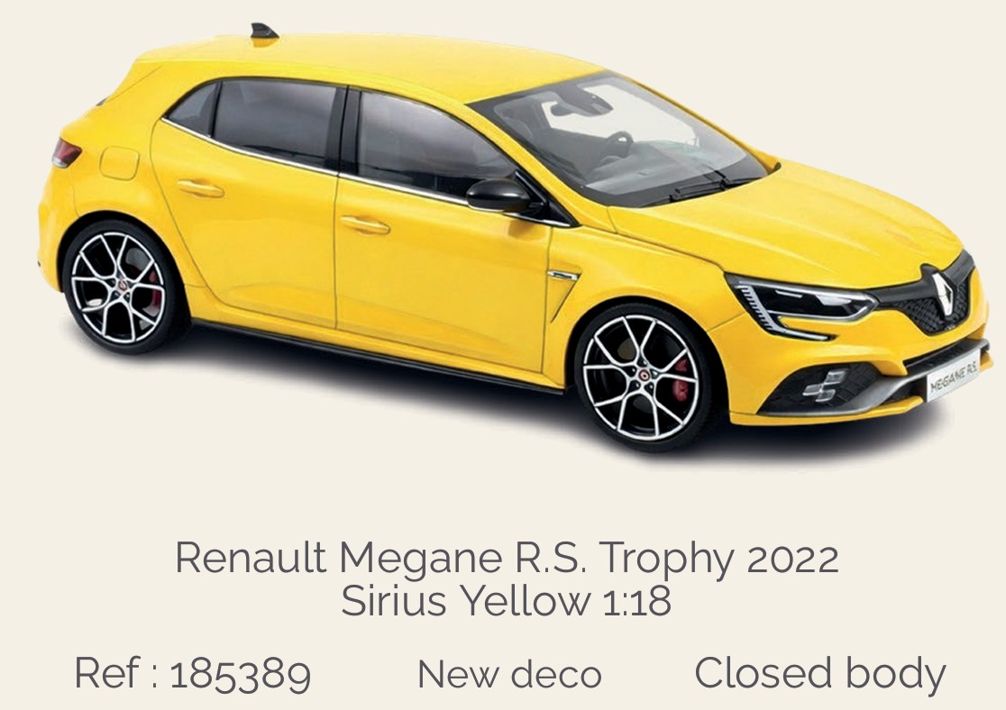 Norev 185389 Renault Megane R.S. Trophy 2022 Sirius Yellow 1:18