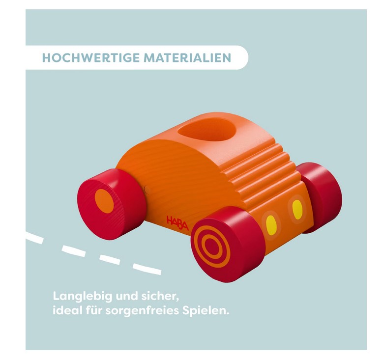 HABA 2012240001 Entdeckerfahrzeug Hasen-Flitzer 2 Holzteile NEU OVP