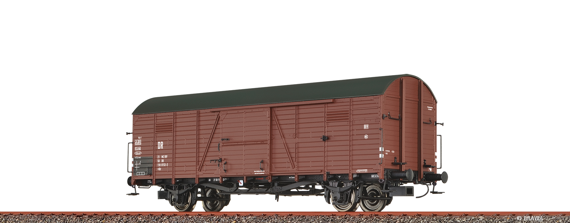 Brawa 51349 H0 Gedeckter Güterwagen Glr DR