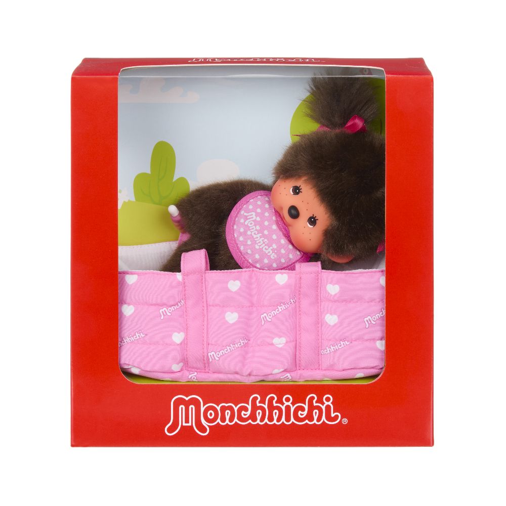 Monchhichi 204069 Plüschfigur Girl mit Cot 20 cm Stoff NEU