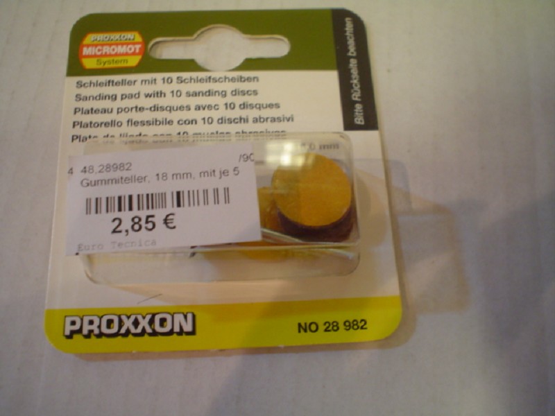 Proxxon 28982 Gummiteller 18 mm mit Schleifscheiben 10 Stück