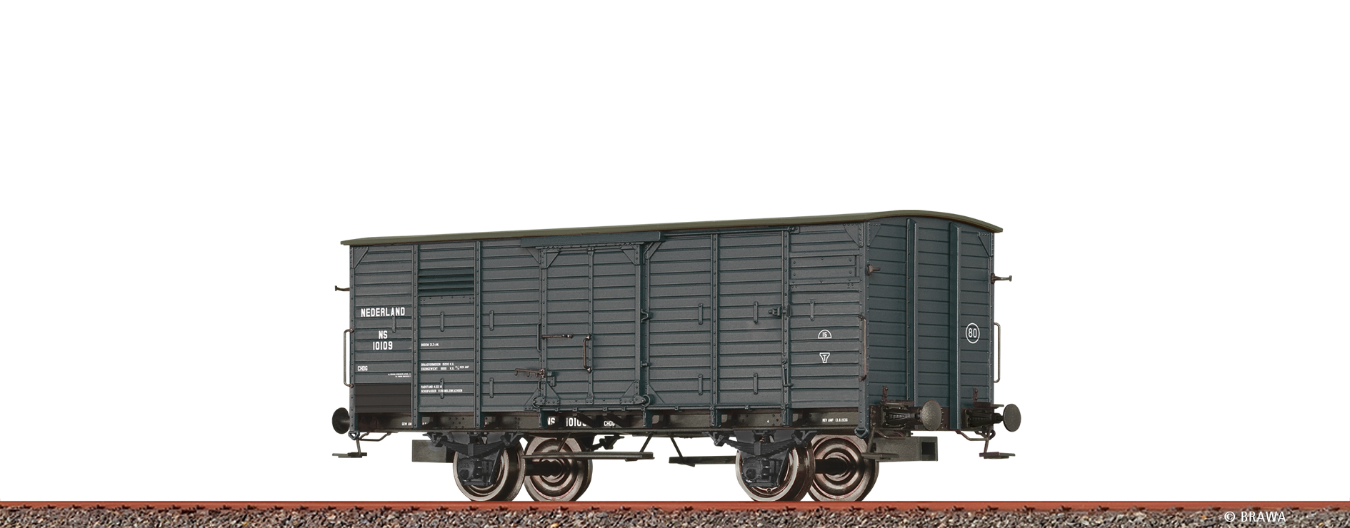 Brawa 49889 Gedeckter Güterwagen CHDG NS 1:87 Spur H0 DC Neu