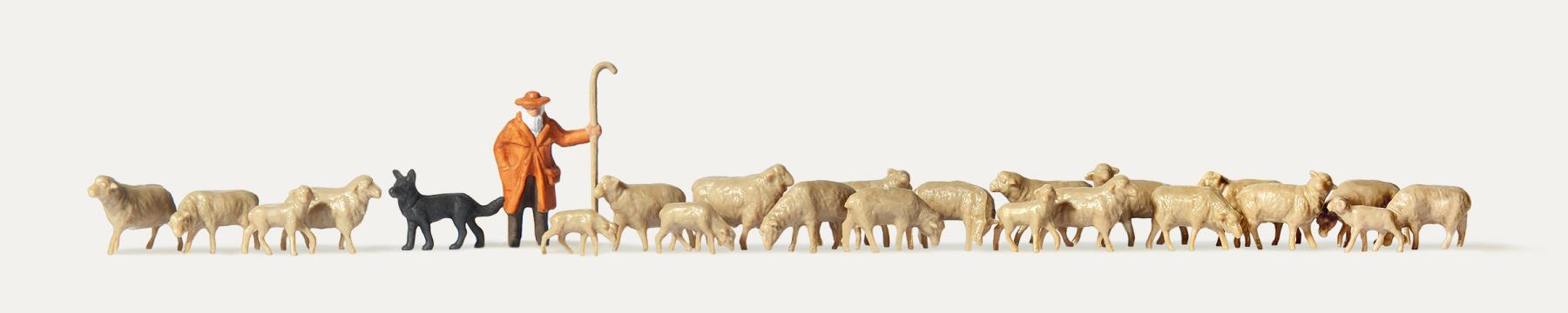 Merten 0212583 Schäfer mit Schafherde und Hund - Spur H0 - Neu - OVP