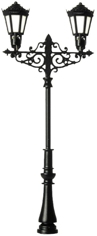 Viessmann 6397 H0 Gaslaterne zweiflammig, LEDs warmweiß