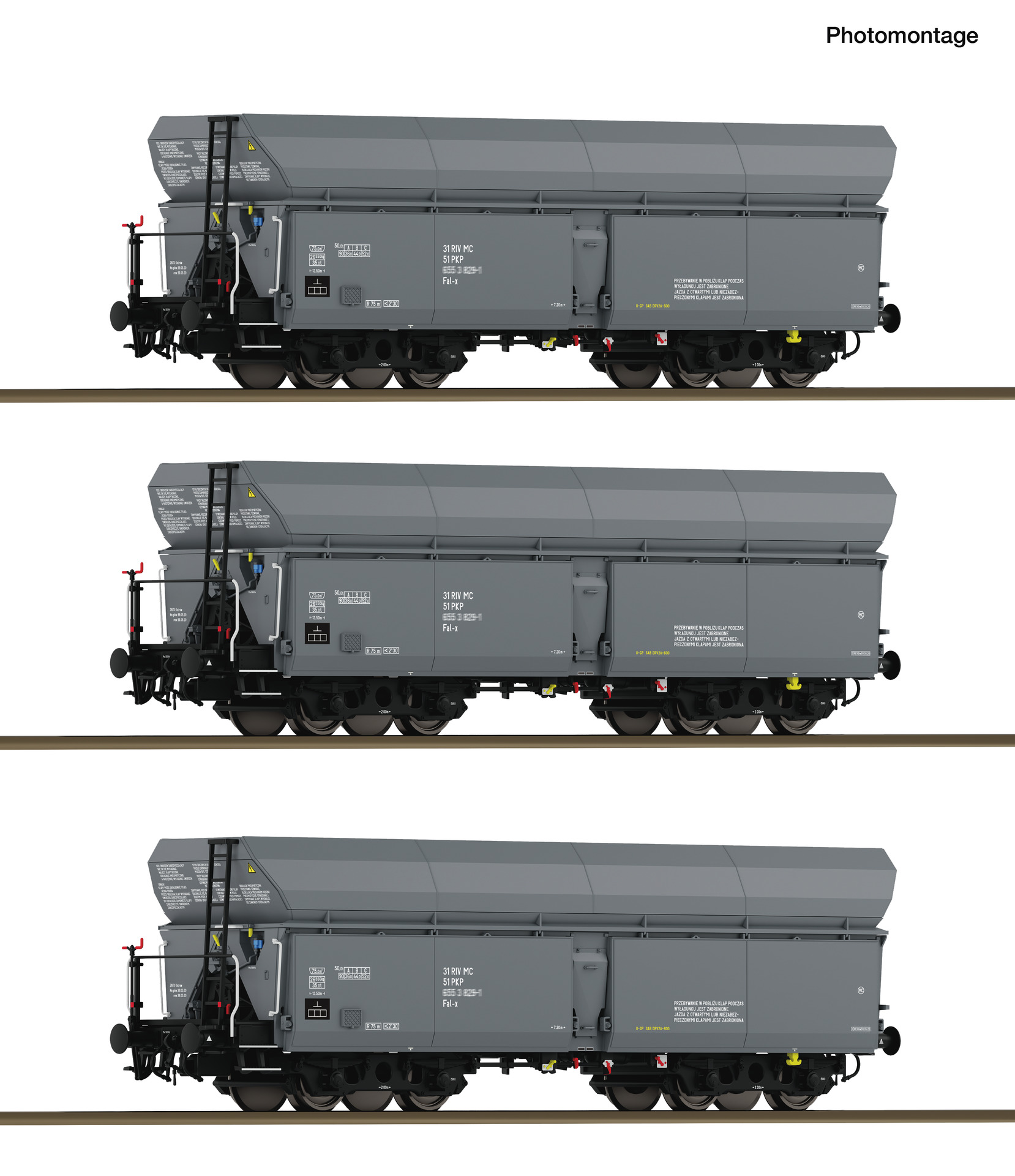 Roco 6600324 3-tlg. Set: Selbstentladewagen
