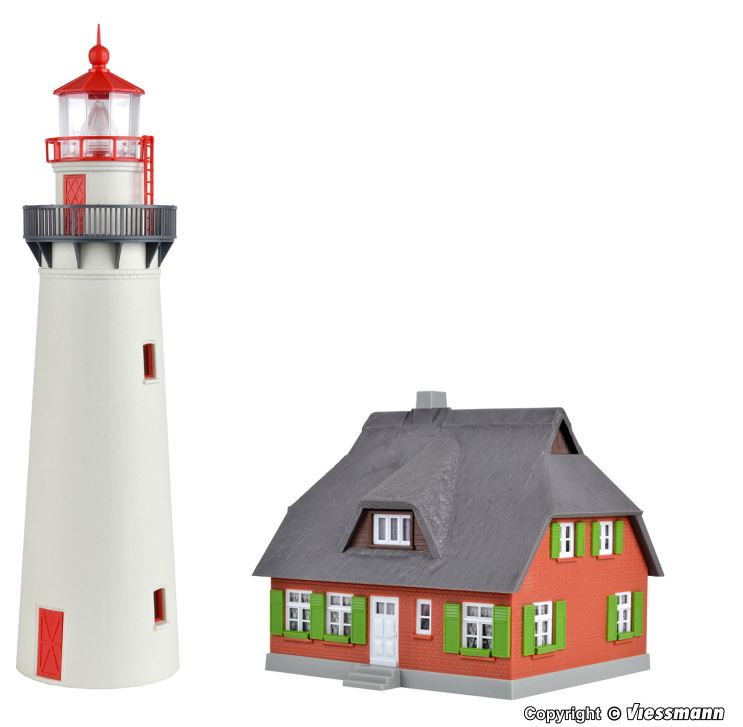 Kibri 39153 H0 Leuchtturm Hiddensee mit Nebengebäude