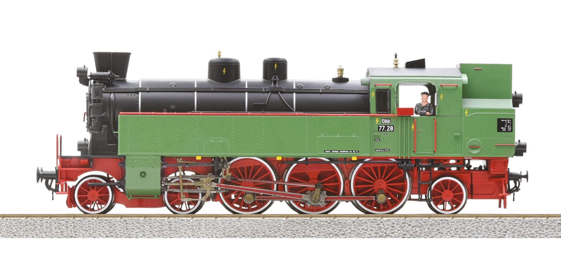 Roco 78084 Dampflokomotive 77.28 ÖBB 1:87 Spur H0 AC Snd Neu