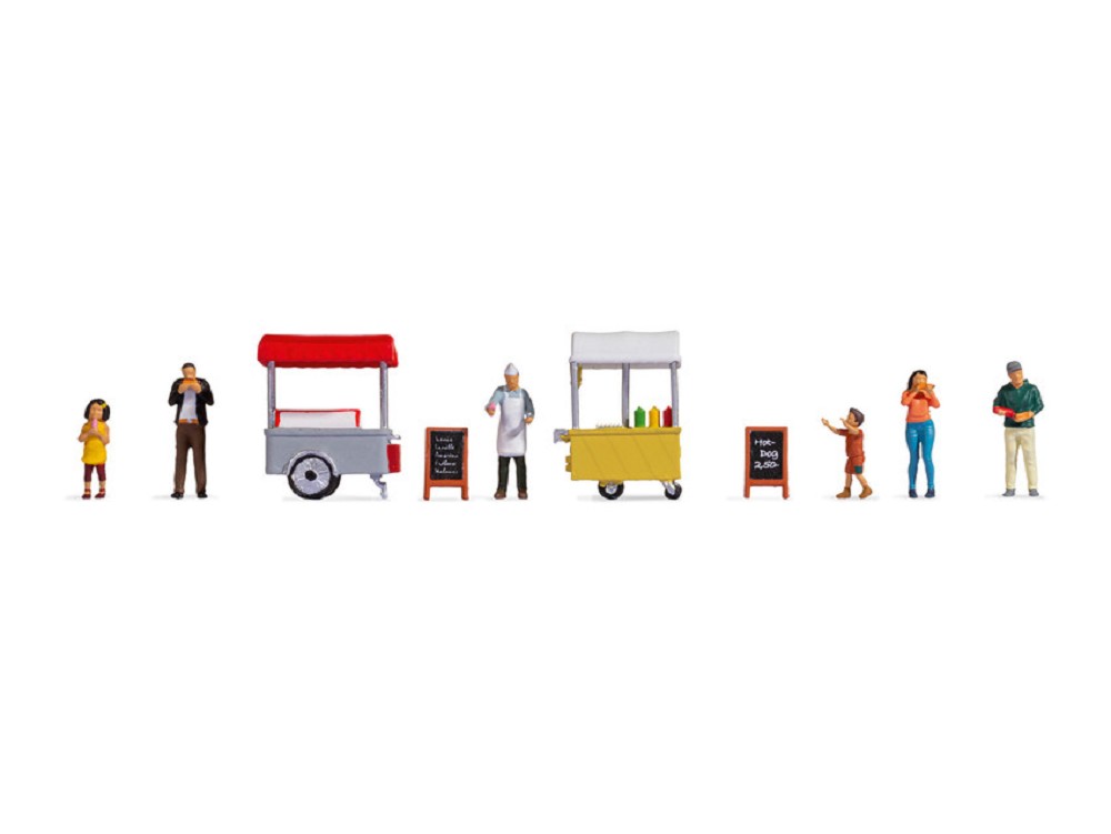 Noch 16229 Figuren-Themenwelt „Eis und Hot Dog-Wagen“ Spur H0 Neu