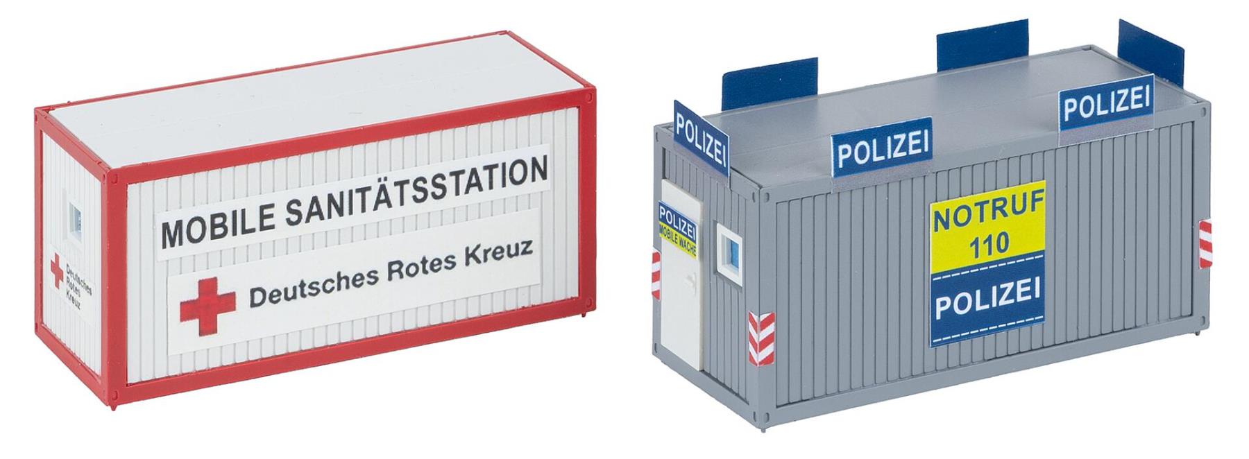 Faller 180338 Bürocontainer Polizei und DRK 1:87 Spur H0 Bausatz