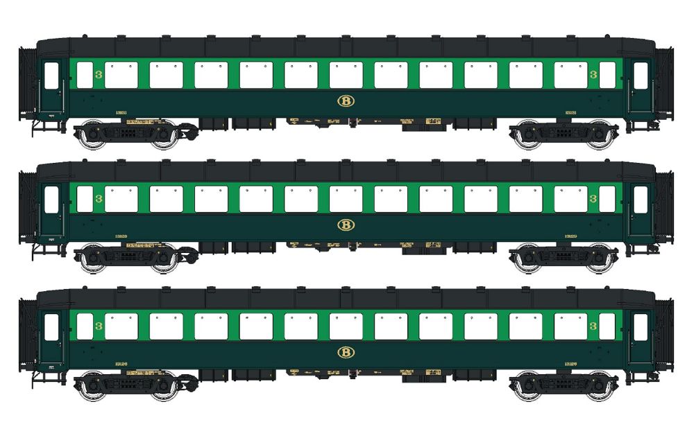LS Models 42108 3er Set Personenwgn I2 C+C+C SNCB Ep.IIIa Spur H0