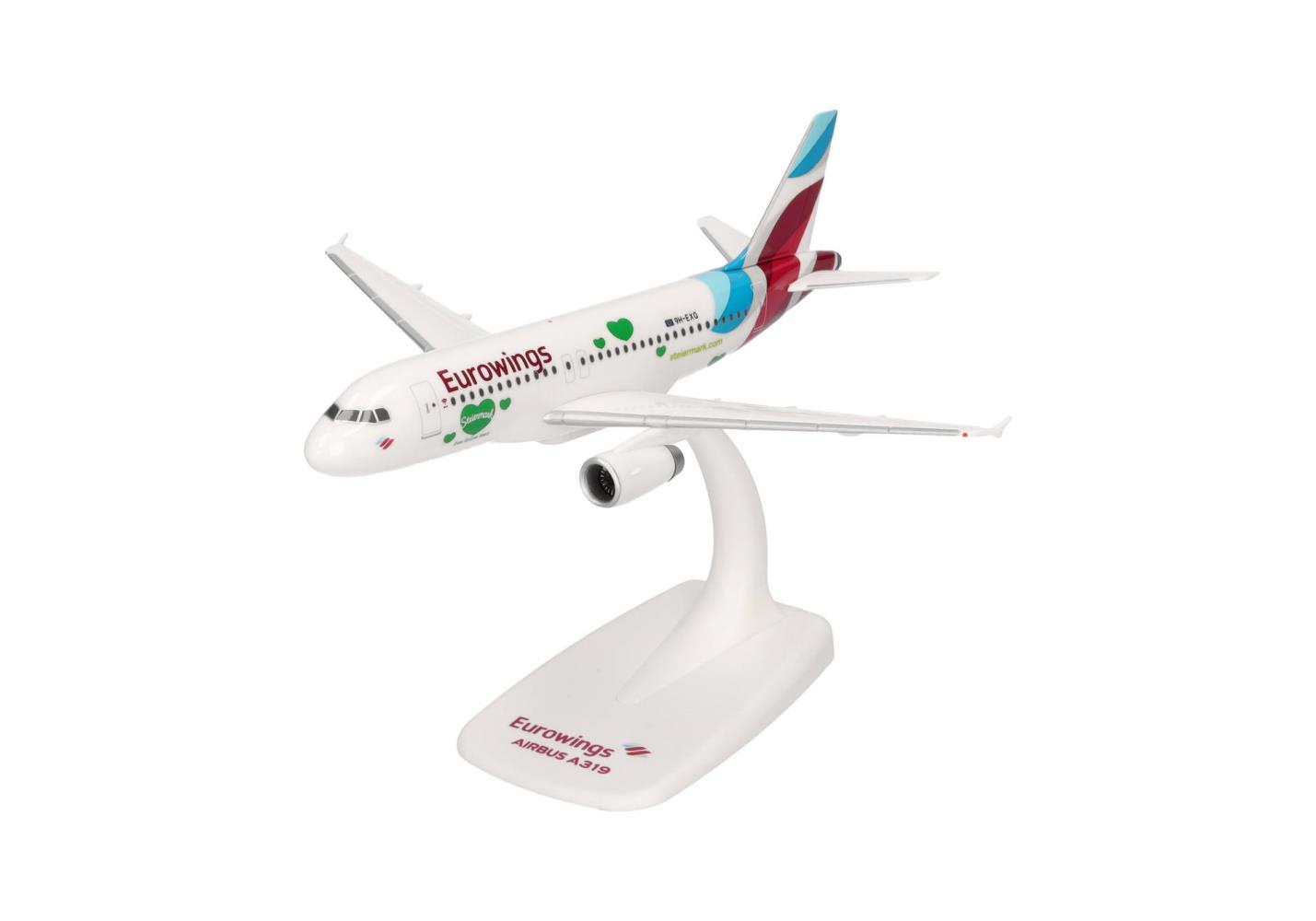 Herpa 614375 Eurowings Airbus A319 Steiermark 9H-EXQ 1:200 Neu