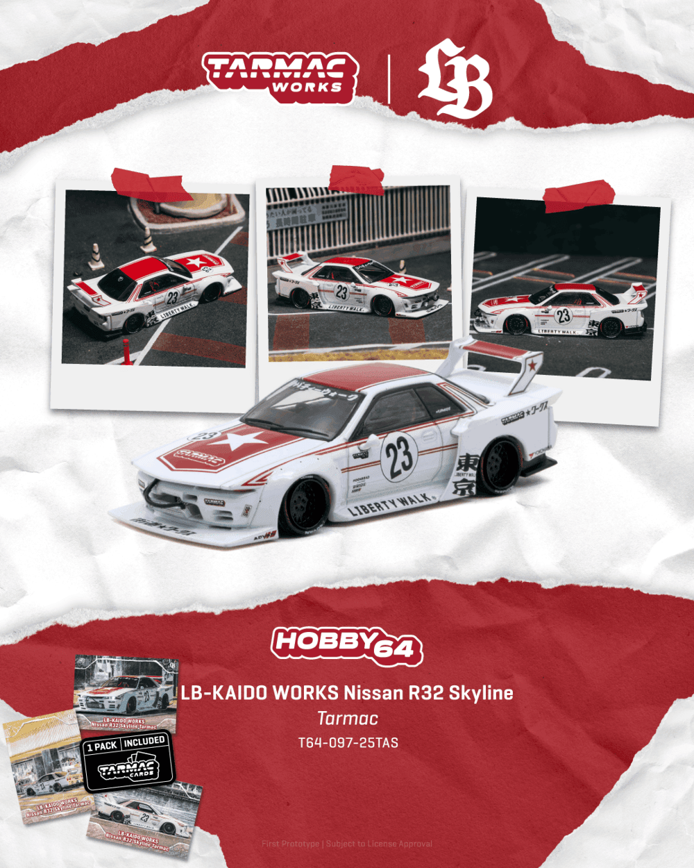Tarmac Works T64-097-25TAS 1:64 NISSAN SKYLINE (R32) LB-KAIDO WORKS TARMAC 2026