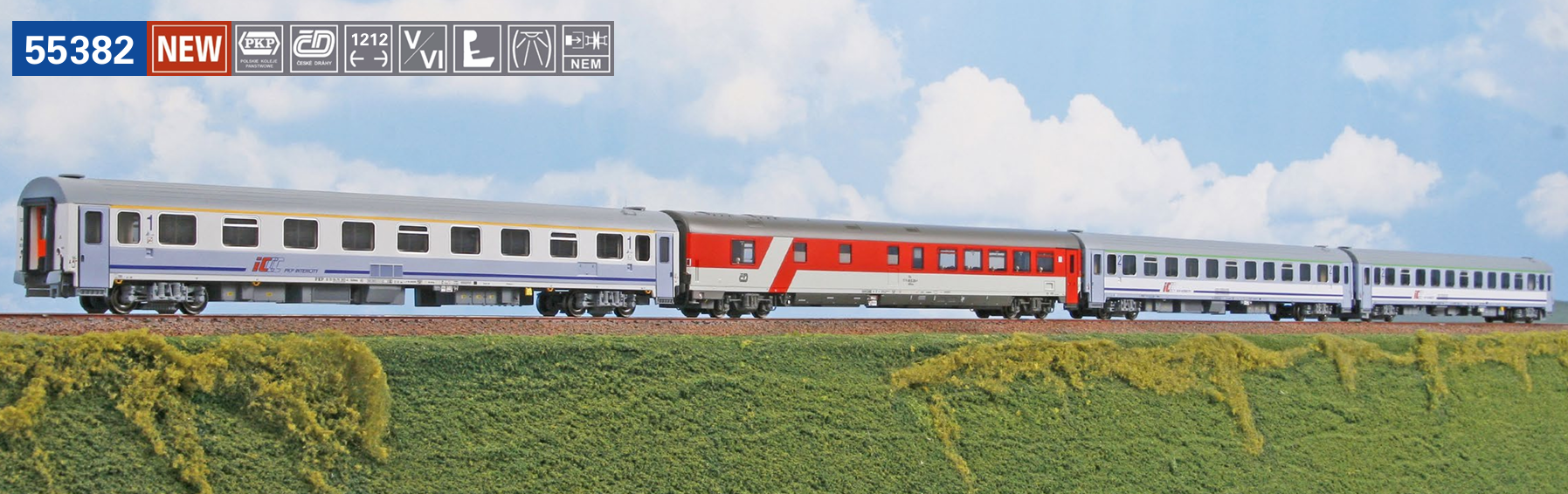 ACME 55382 EuroCity 106/107 Praha 4-tlg PKP/CD 1:87 Spur H0 DC