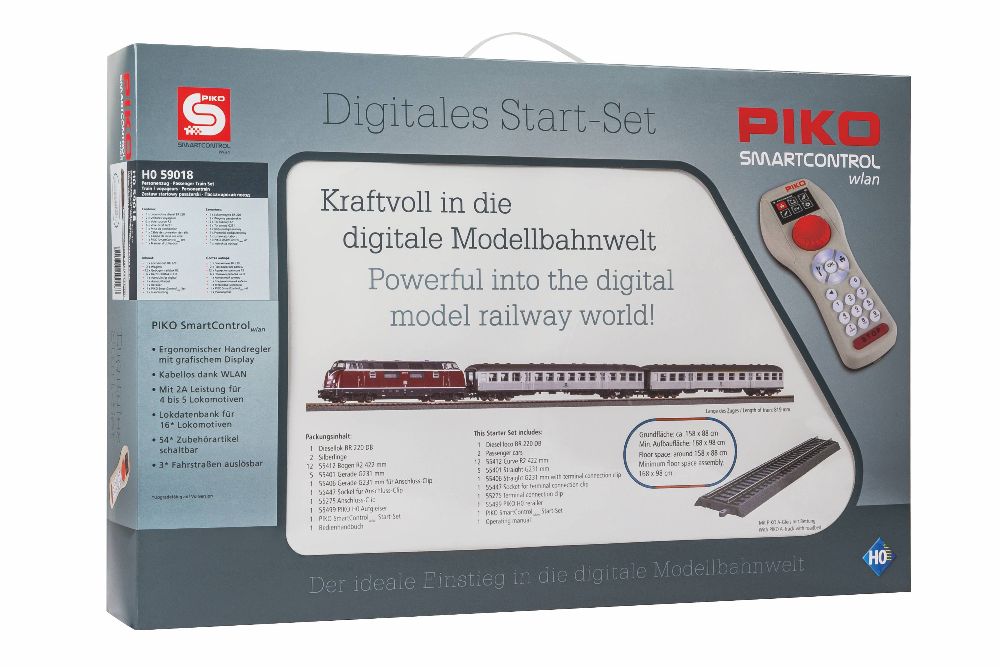Piko 59018 SmartControlwlan Set mit Bettungsgleis DB IV Spur H0