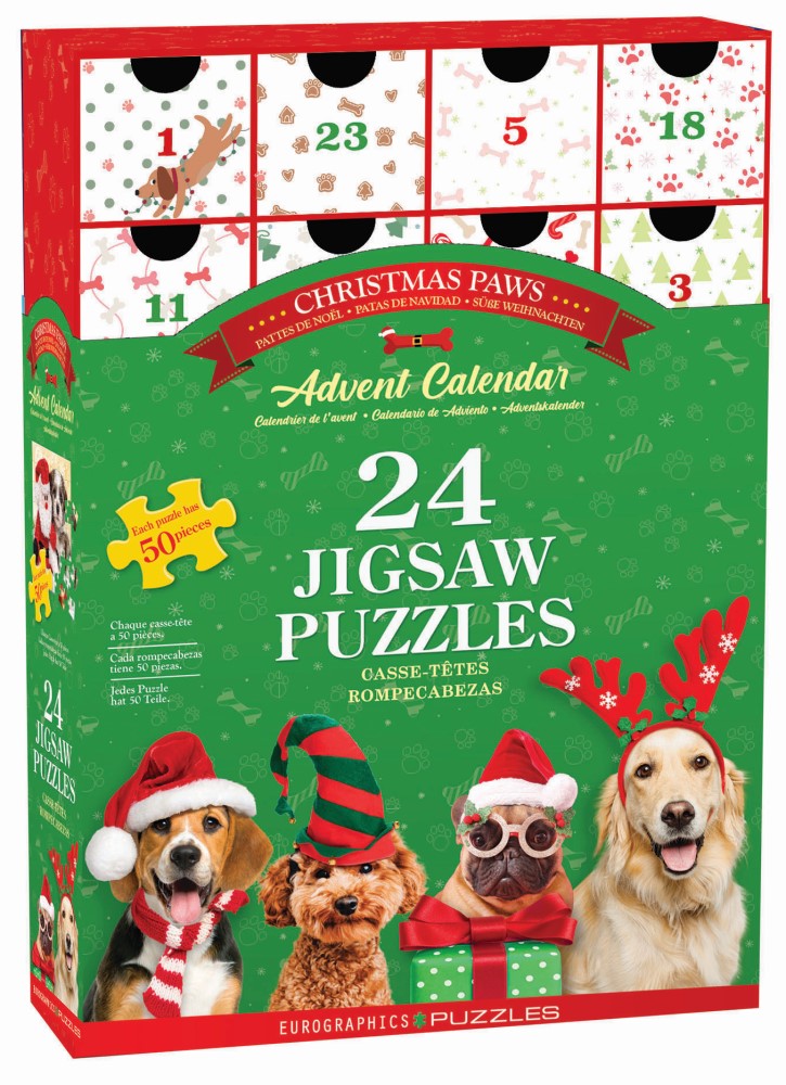 EUROGRAPHICS 8924-5921 Christmas Paws 1200 Teile Puzzle Adventskalender