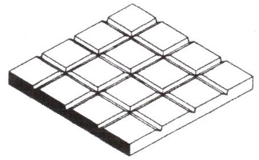 evergreen 514516 Gehwegplatten , 300x600x1,0 mm. Raster 6,3x6,3 mm, 1 Stück