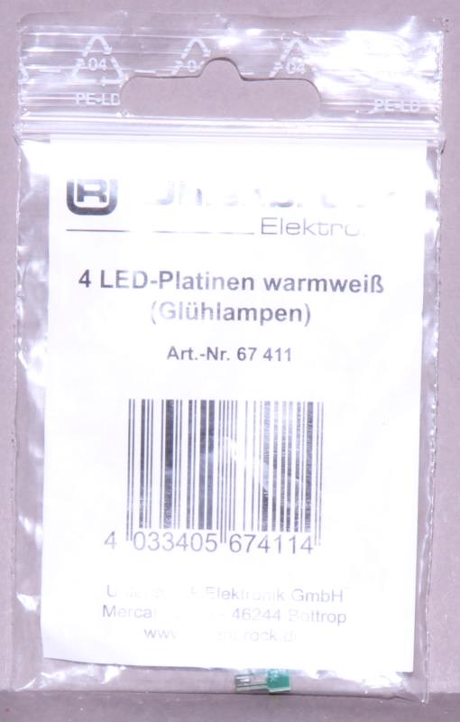 Uhlenbrock 67411 LED Platinen 4 Stück warmweiß