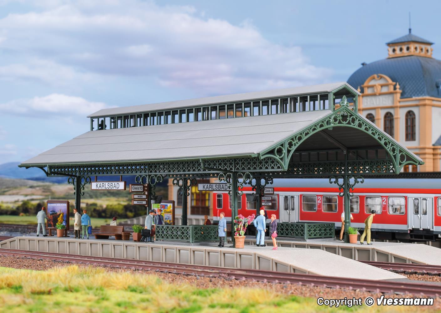 Vollmer 43545 Bahnsteighalle mit LED-Beleuchtung 1:87 Spur H0 Neu