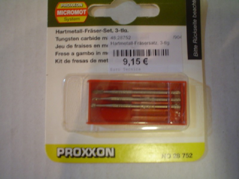 Proxxon 28752 Fräsersatz Hartmetall 3 teilig