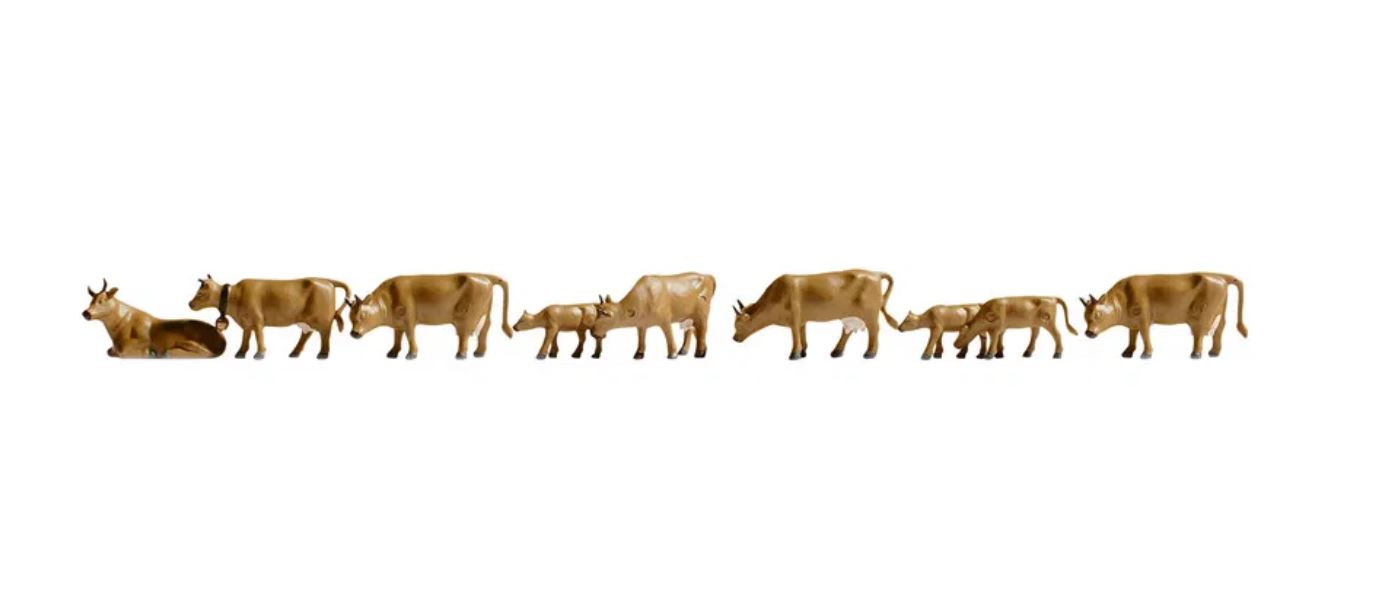 Noch 36722 9 Kühe, dunkelbraun 1:160 Spur N Neu OVP Tiere