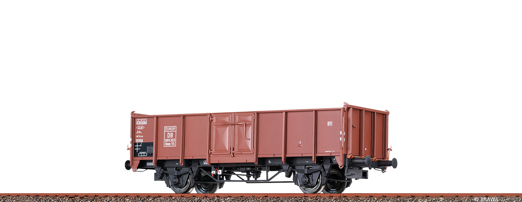 Brawa 50057 Offener Güterwagen Omm55 DB 1:87 Spur H0 DC NEU