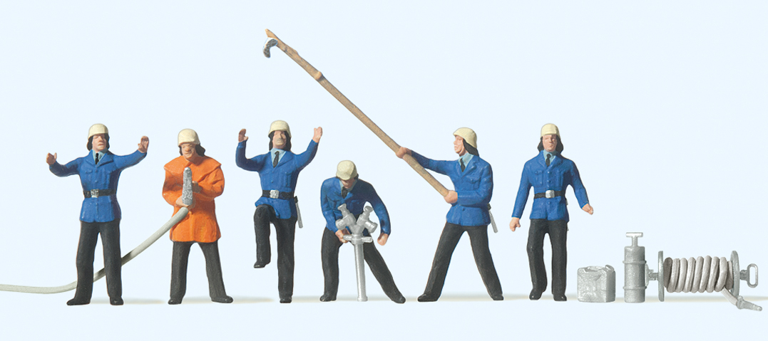 Preiser 14203 Feuerwehrmänner 1:87 Spur H0 Neu OVP Figuren
