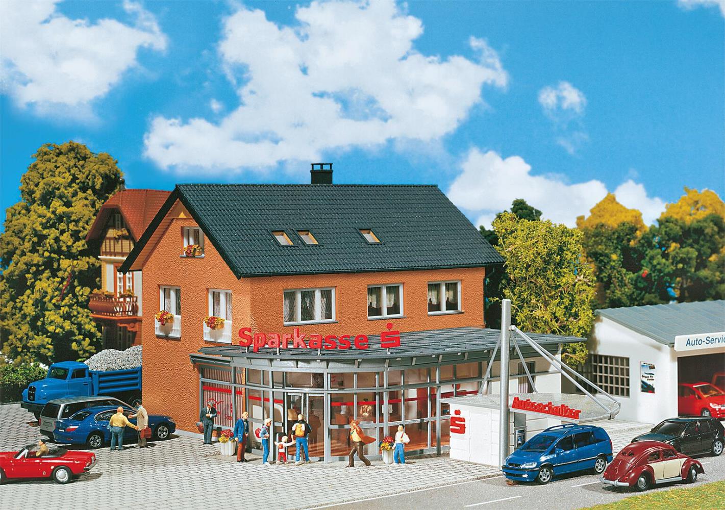 Faller 130480 Sparkasse mit Autoschalter 1:87 Spur H0 Bausatz Neu