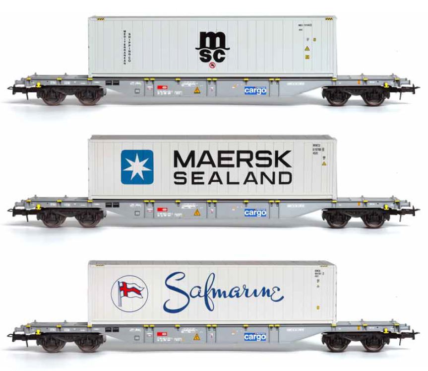 B-Models 54.302 3-tlg Set Containerwagen SBB cargo 1:87 Spur H0 DC